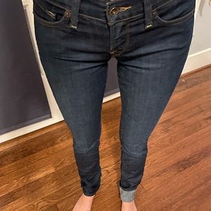 Dark wash straight jeans